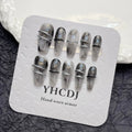 Dark Gothic Press-On Nails | Long Ballet False Tips – 10pcs