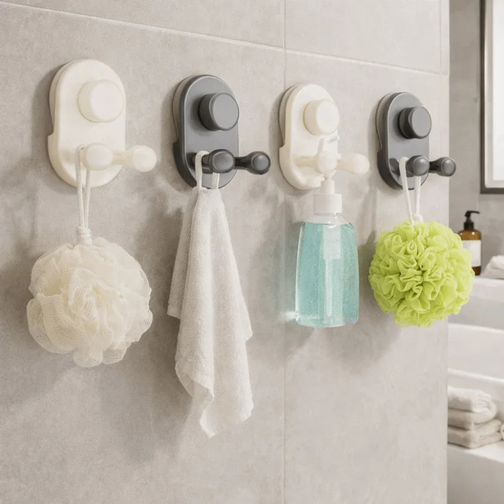 Suction Cup Double Wall Hooks No-Mark Waterproof – Set of 3