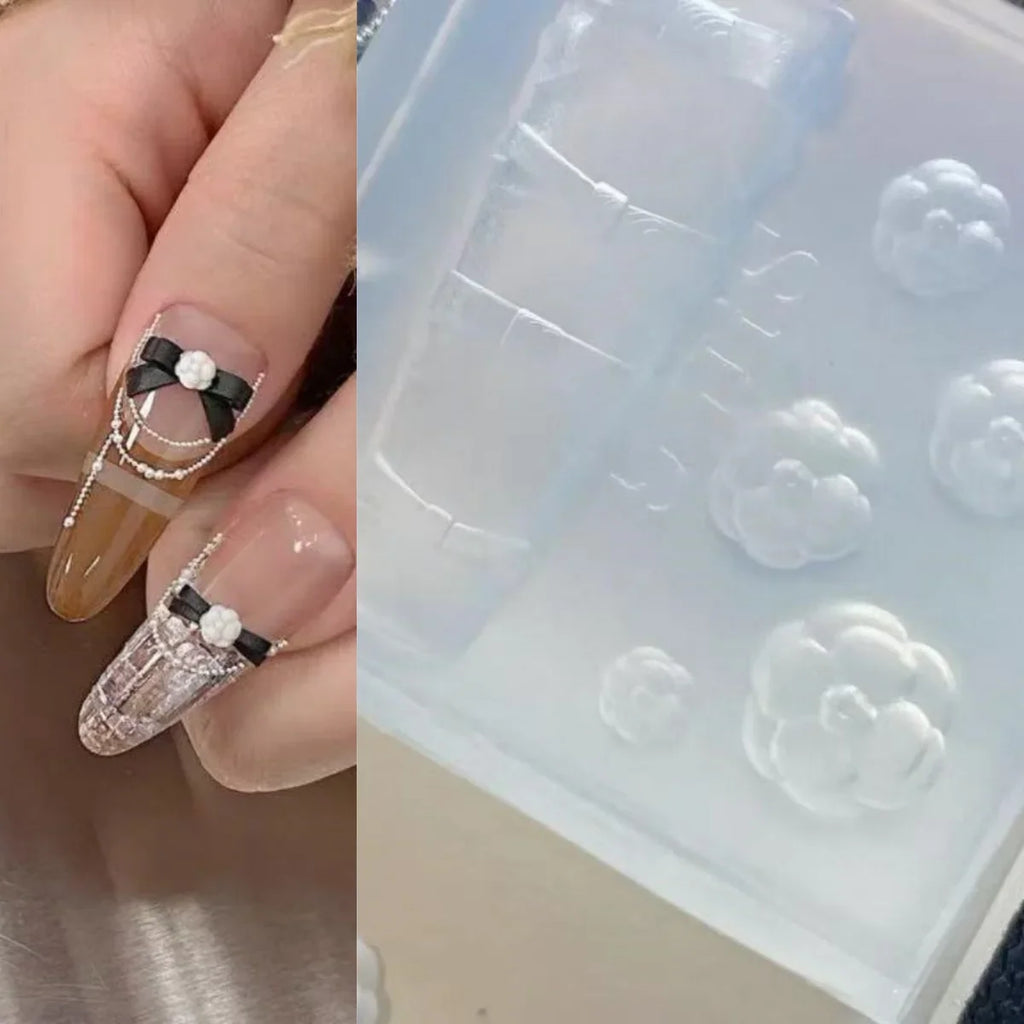 3D Silicone Nail Mold – Bowknot & Camellia Flower Nail Art