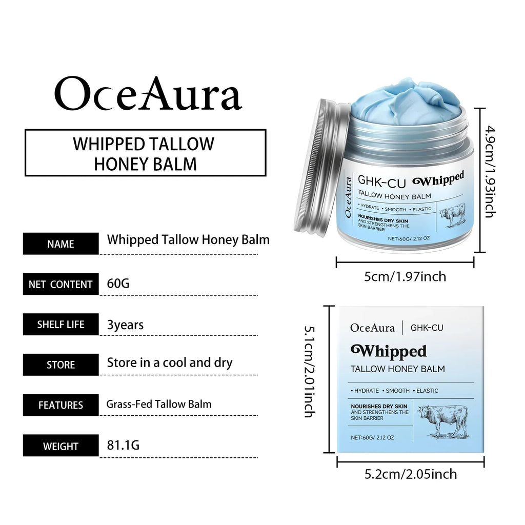OceAura Tallow & Honey Whipped Body Cream | Deep Hydration