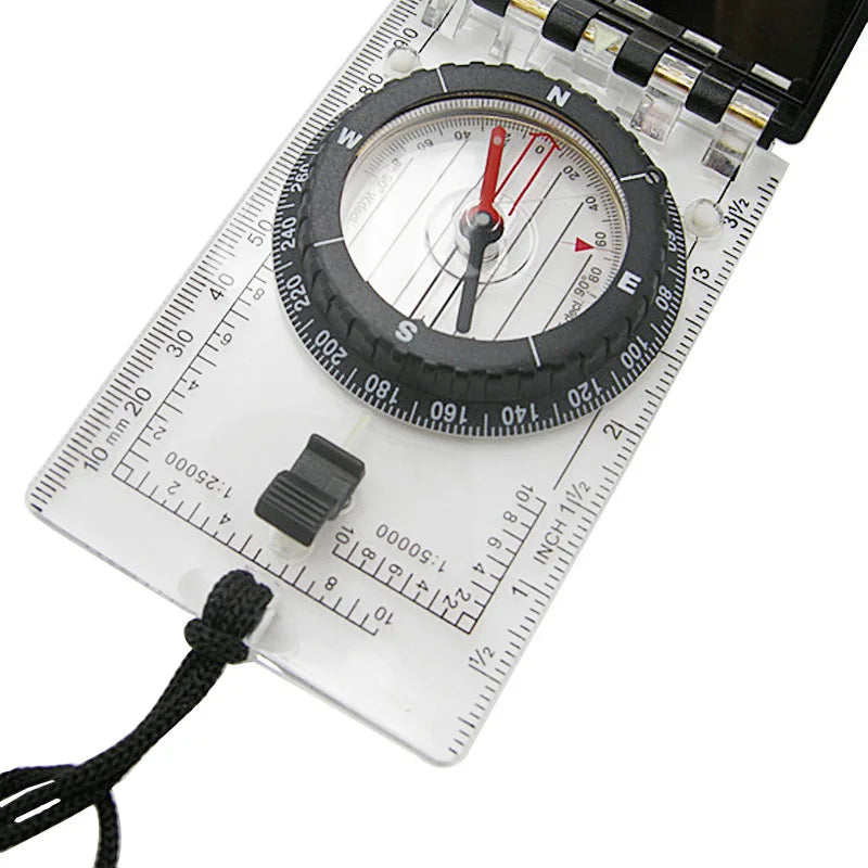 Multifunctional Folding Compass – Mirror, Scale & LED Light