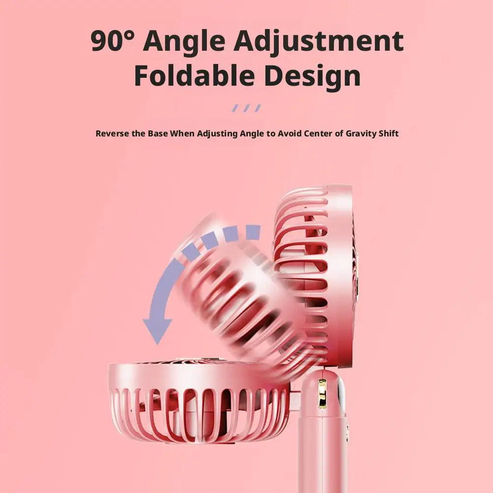 Portable Handheld Mini Fan 6 Speed 90 Foldable LED Digital Display