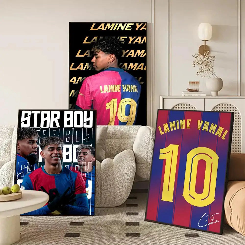Lamine Yamal Football Star Canvas Wall Art Poster – Unframed