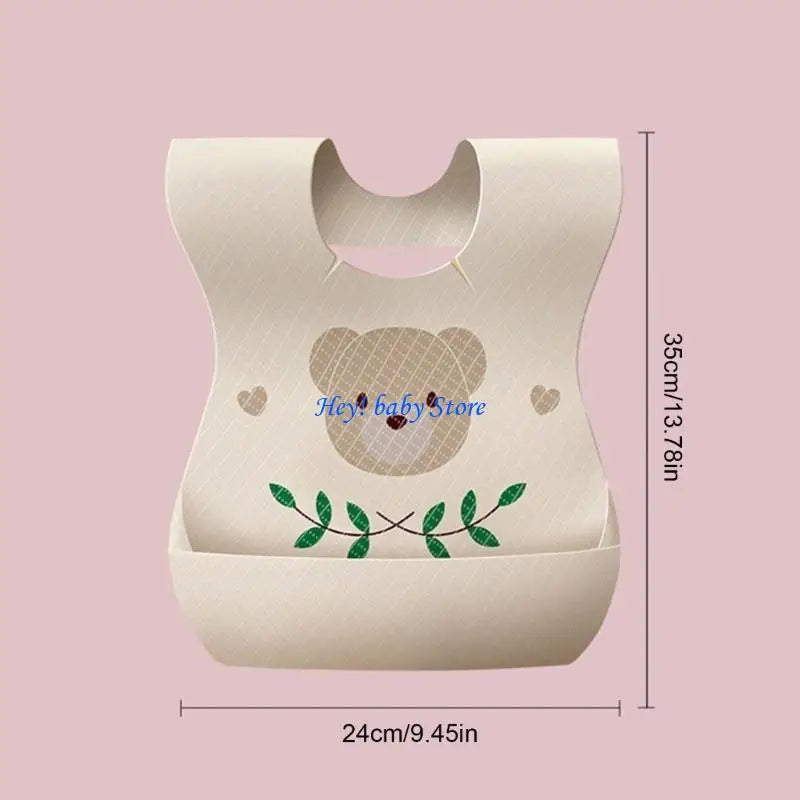 50-Pack Disposable Baby Bibs – Soft, Waterproof Bear Print