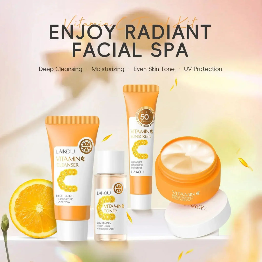LAIKOU Vitamin C 4-Piece Travel Skincare Set | SPF50+