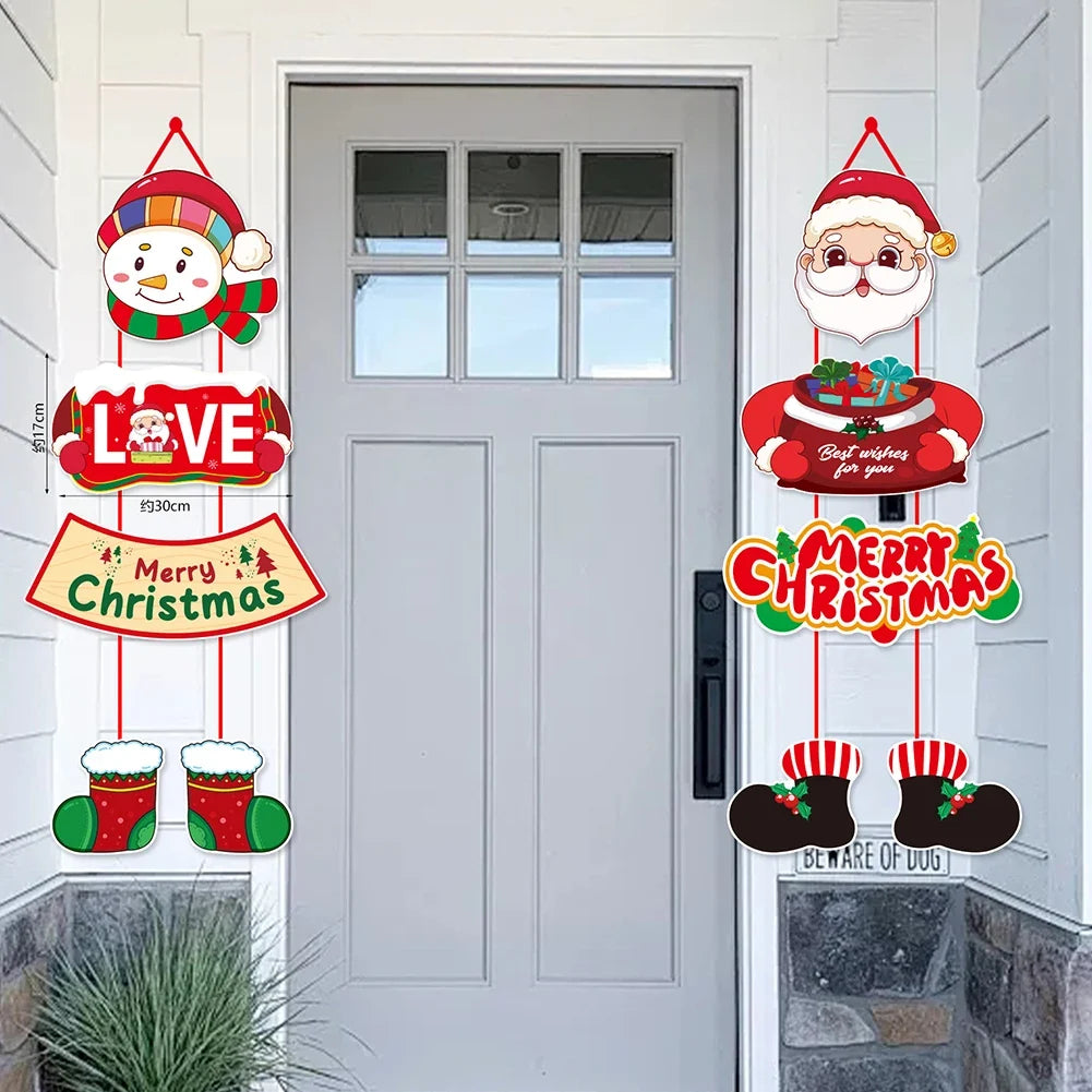 Christmas Porch Decor Door Hanging Home Outdoor Hanger Year Party