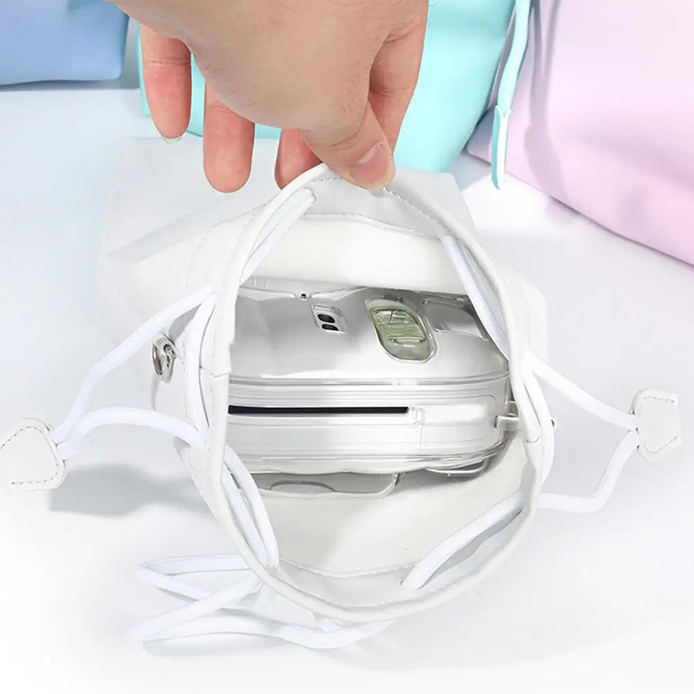 PU Leather Drawstring Camera Bag for Fujifilm Instax Mini 13
