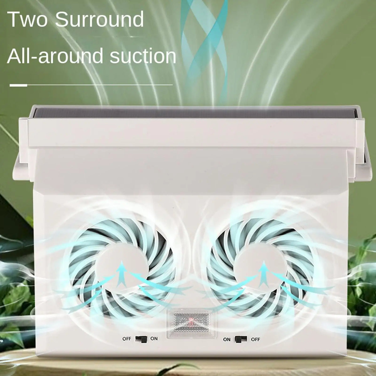 Solar Powered Car Window Fan – Dual-Head Cooling Ventilator