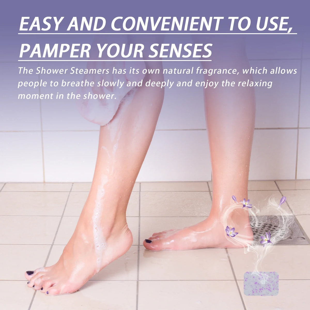 Lavender Aromatherapy Shower Steamers Set – 4pc Spa Kit