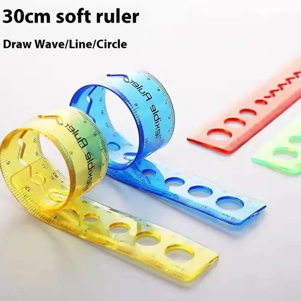 30cm Flexible Folding Ruler – Soft Plastic Student Ruler