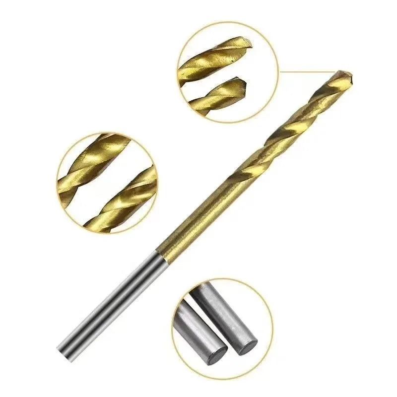 50-Piece Titanium Twist Drill Bit Set 1–3mm | Mini HSS Bits