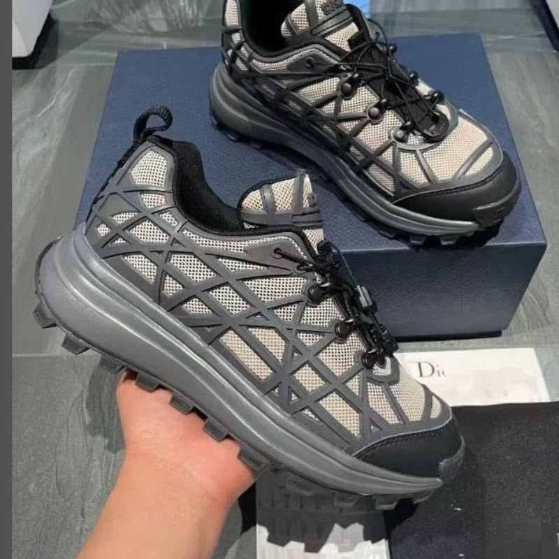 Men's Casual Platform Sneakers – Breathable Lace-Up Walking Shoes