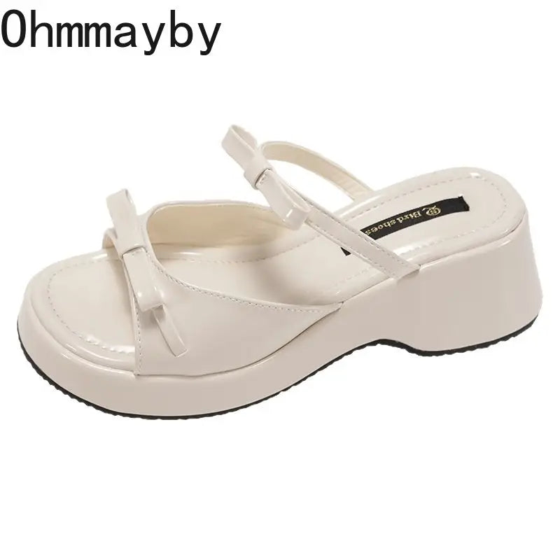 Women's Platform Wedge Slides – Open Toe Summer Sandals