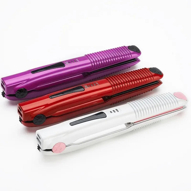 Cordless Mini USB Hair Straightener – Portable Flat Iron 25W