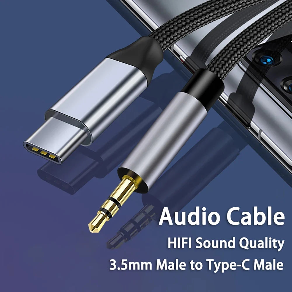USB-C to 3.5mm Aux Cable | iPhone 16, Samsung S24, Pixel 9