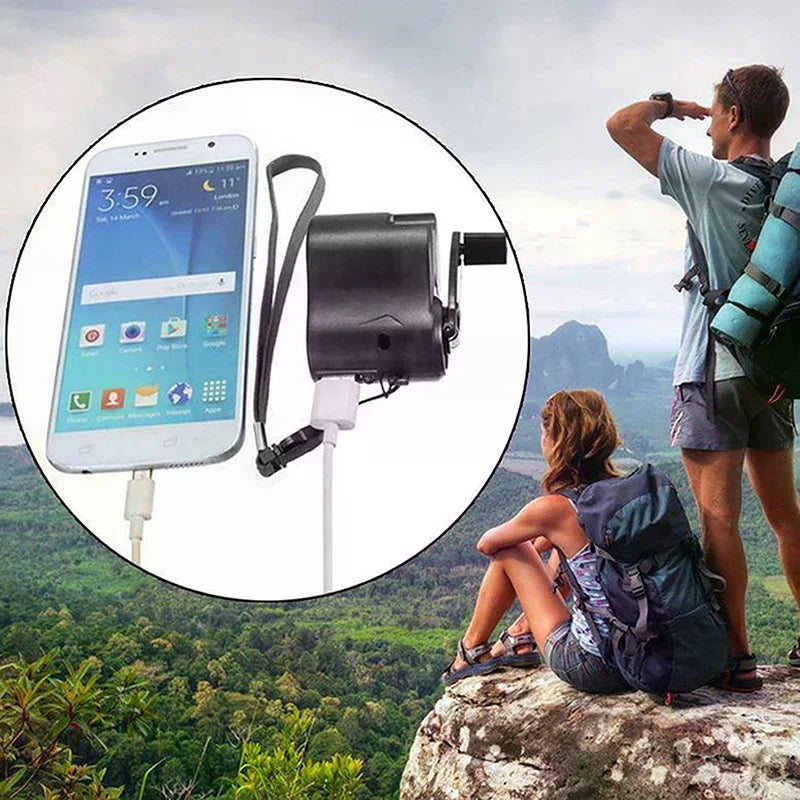 Emergency Outdoor Hand Crank Power Dynamo Charger 5 5V Travel