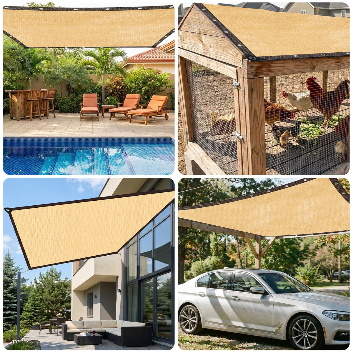 UV Sun Shade Net with Grommets | Garden & Outdoor Canopy