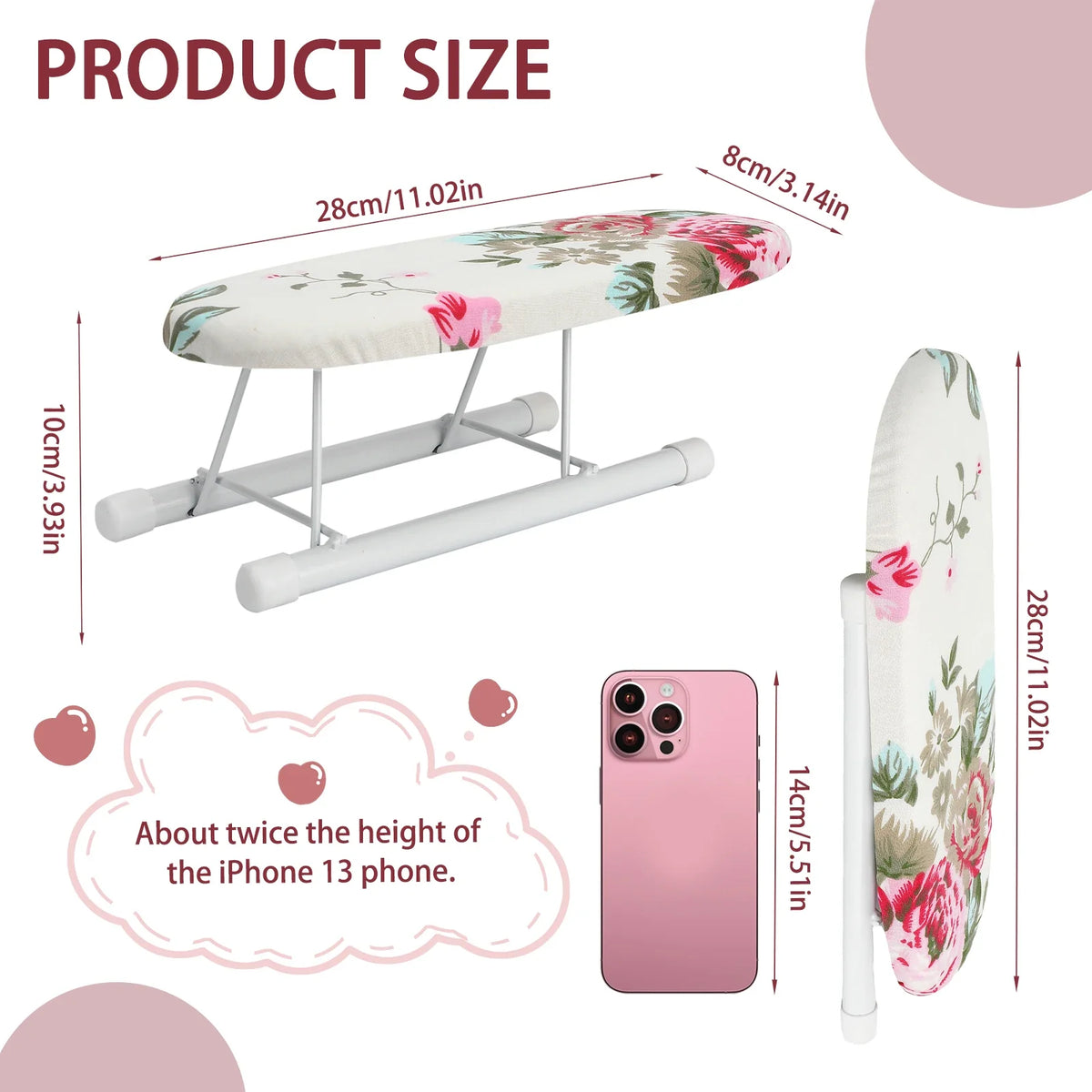 Mini Foldable Sleeve Ironing Board | Portable Tabletop