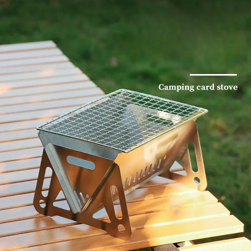 Portable Folding Charcoal BBQ Grill | Outdoor Stainless Steel Grill