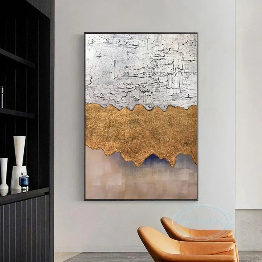 Nordic Abstract Hand-Painted Oil Painting Canvas Wall Art