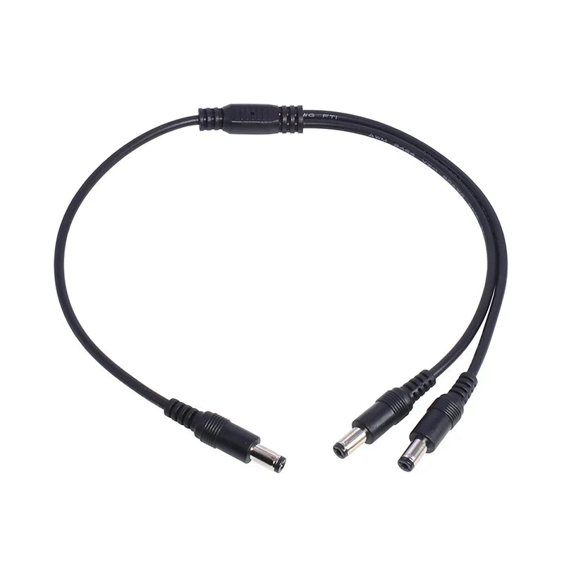 1 Male 2 Connector Plug DC Power Splitter Cable CCTV LED Strip Light
