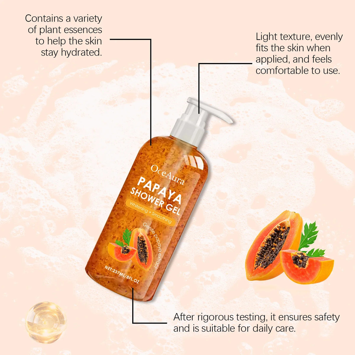 OceAura Perfume Shower Gel – Moisturizing Oil-Control Body Wash
