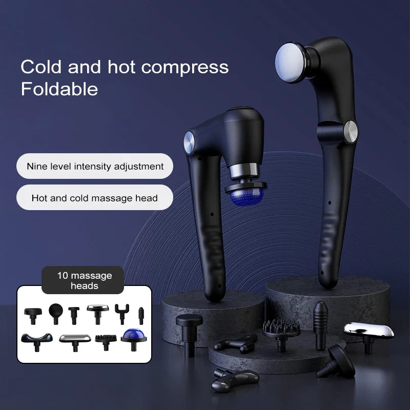 Foldable Massage Gun with Heat & Cold Heads | Full Body