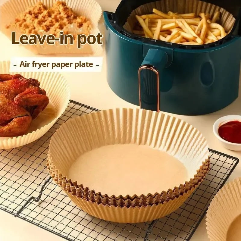 50-Pack Disposable Air Fryer Paper Liners 20cm | Oil-Proof