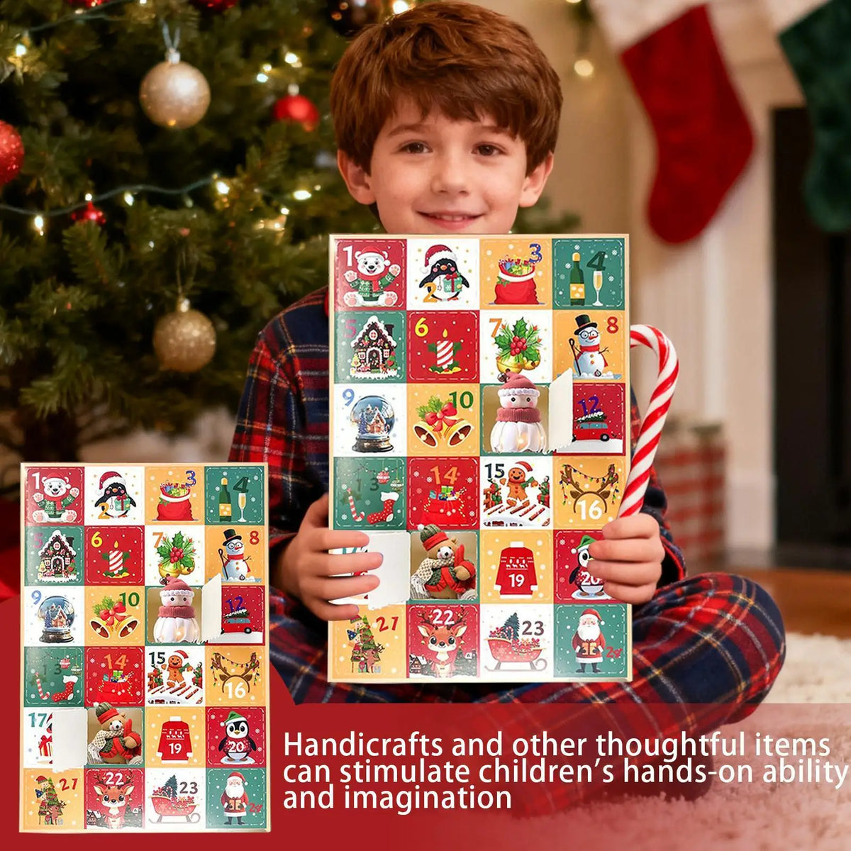 24-Day Countdown Calendar Set – 5 Festive Empty Boxes