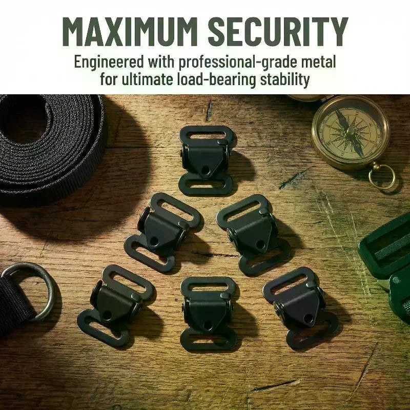 Metal Anti-Slip Buckle Fasteners for Backpack & Luggage (3 Pcs)