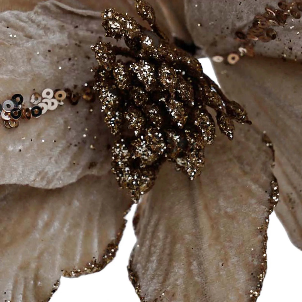 Artificial Christmas Flower Pick | Layered Petals | 26cm Stem