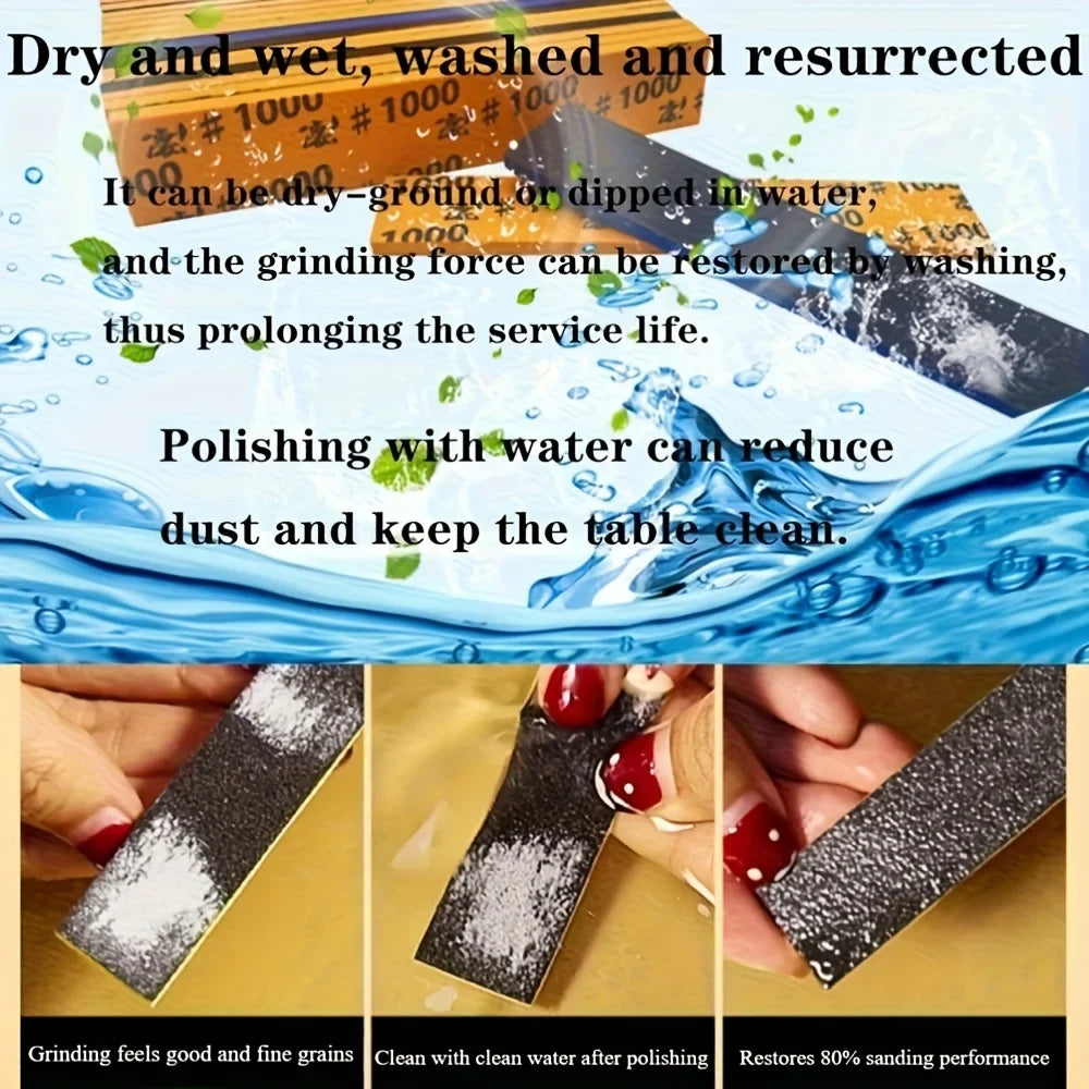 9-Piece Wet Dry Silicon Carbide Sandpaper Sponge Heavy Duty 400 2000