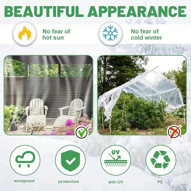 Transparent Waterproof PE Garden Tarpaulin – Plant Cover