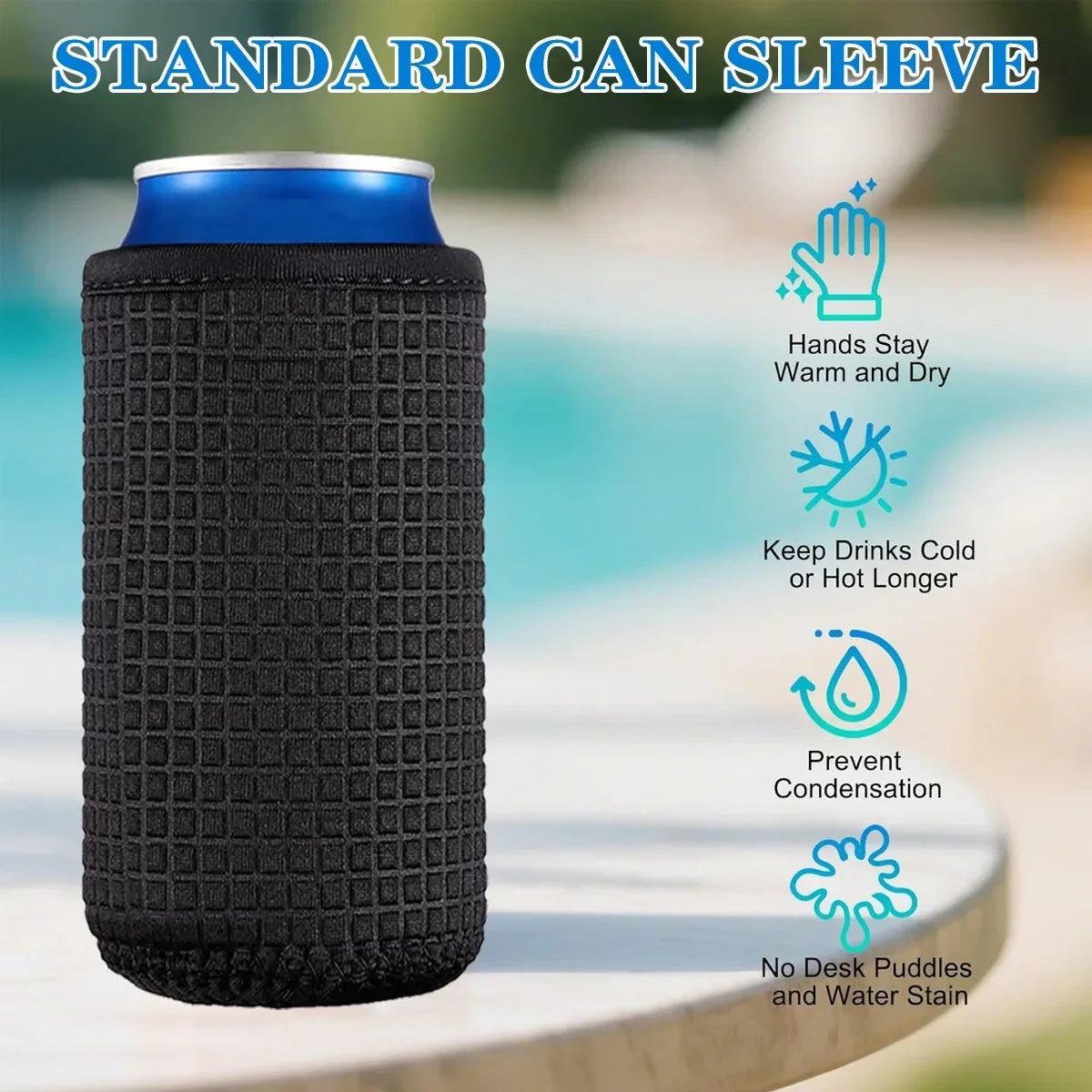 4-Pack Insulated Can Cooler Sleeves – Beer & Drink Bottle Covers