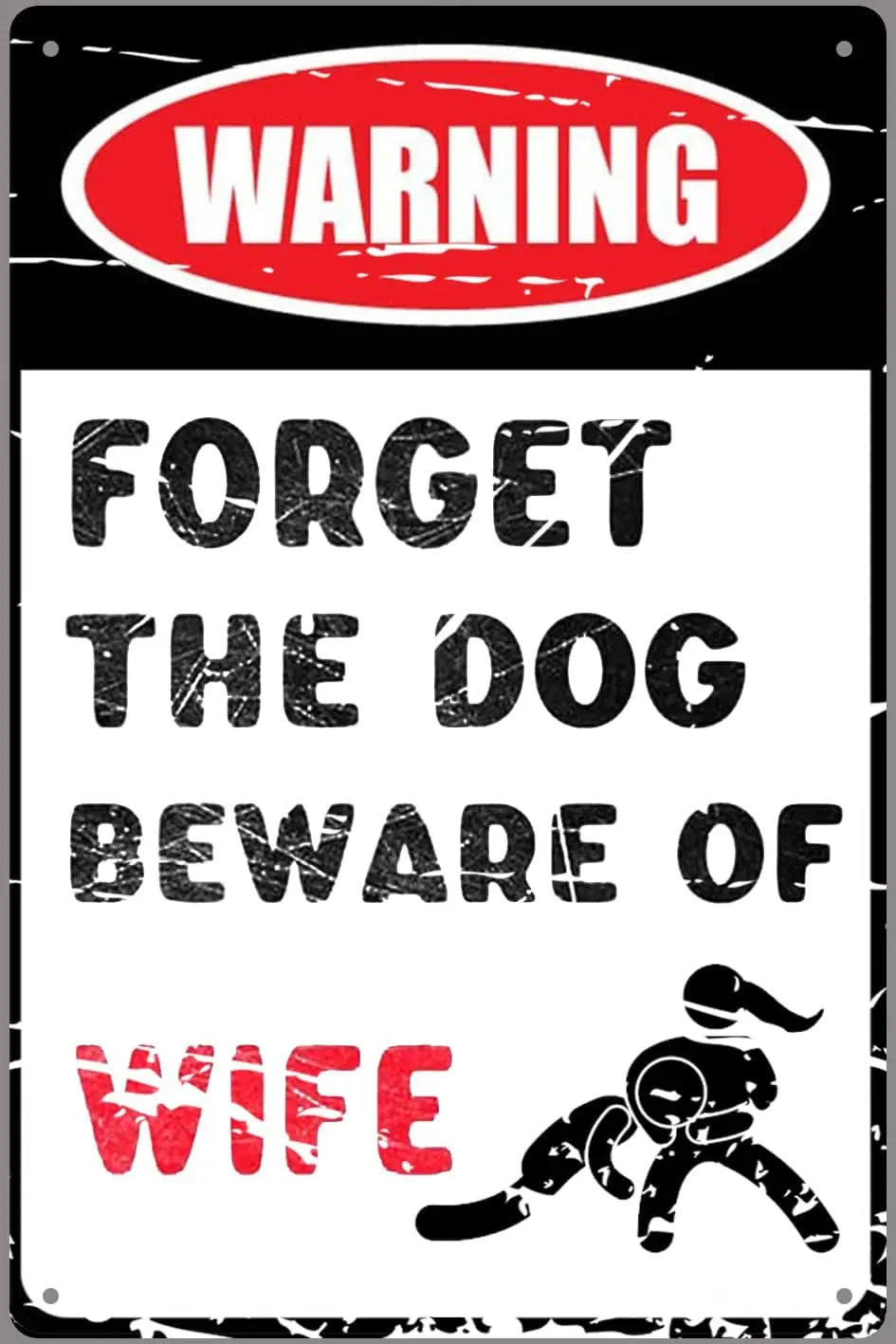 Funny Beware of Wife Novelty Tin Sign – Retro Metal Wall Art