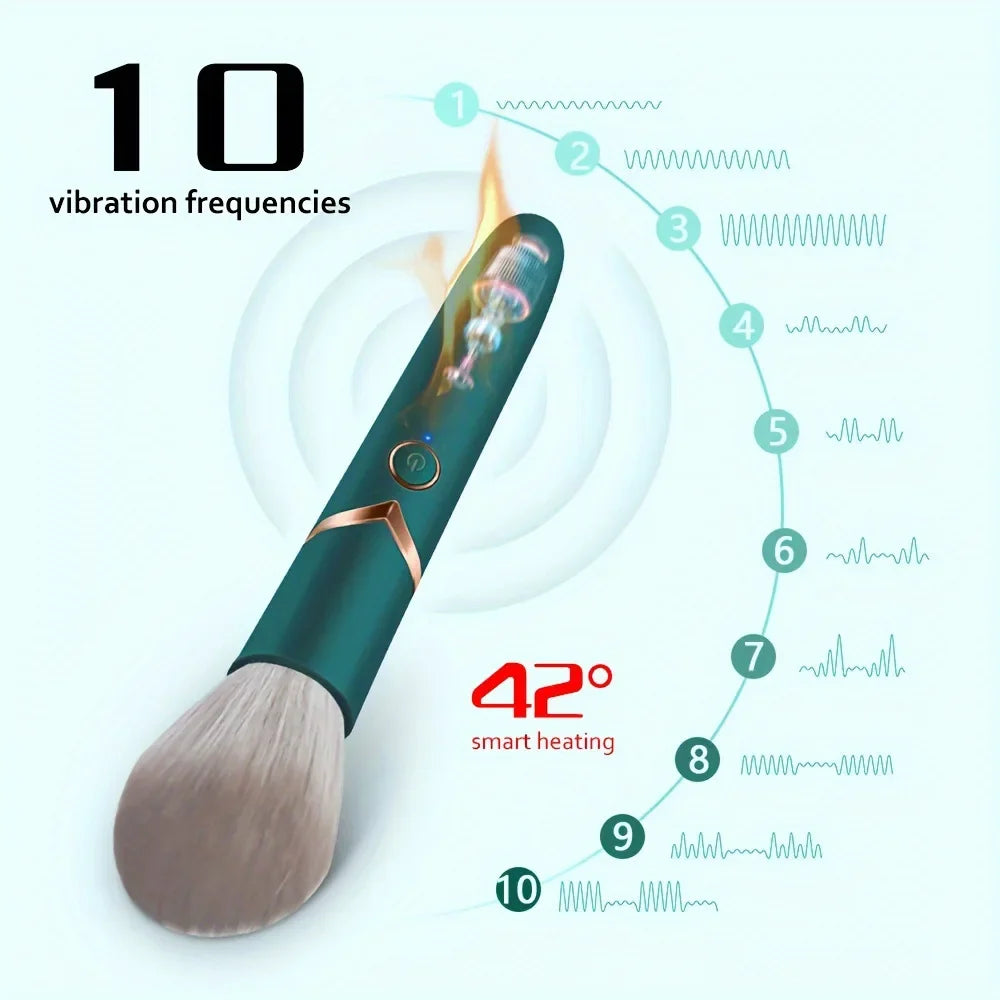 Electric Vibrating Makeup Brush – 10-Speed Rotating Powder Brush