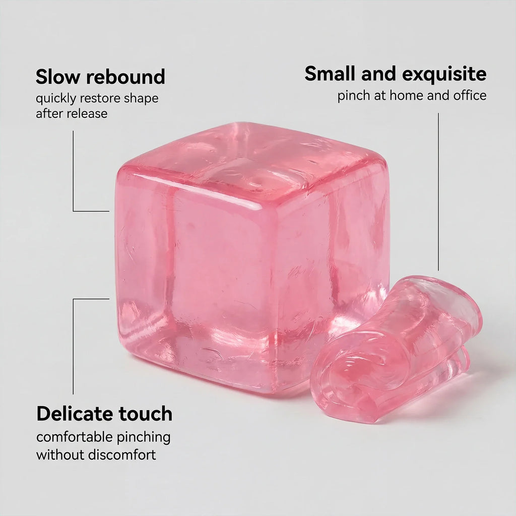 Mini Ice Cube Squishy Fidget Toy | Soft Sensory Squeeze Cube
