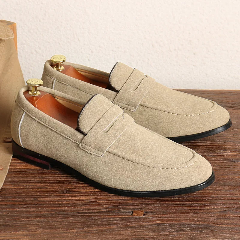 Men's Slip-On Suede Loafers – Business & Wedding Dress Shoes