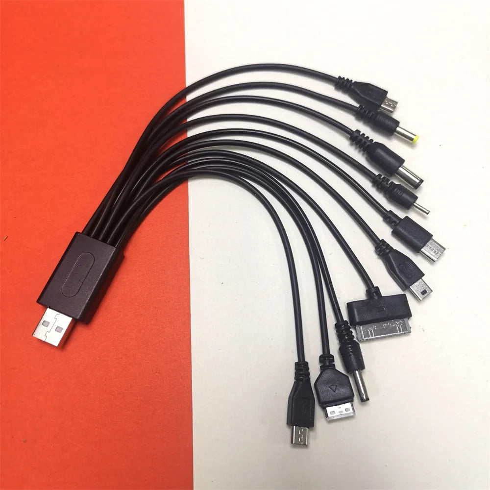 10-in-1 Universal USB Charging Cable with Multi Adapter Plugs