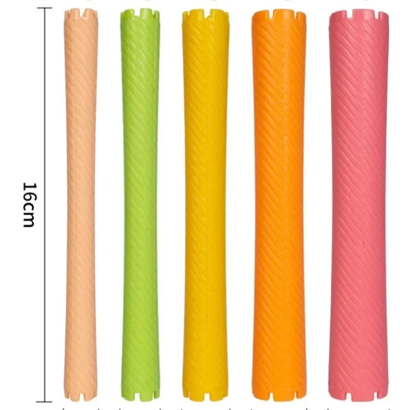 DIY Heatless Lengthened Hair Roller Stick Perm Tools Hollow Design