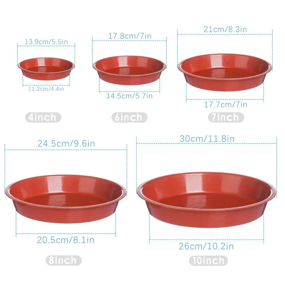 Round Shaped Plant Trays Durable Plastic Drip Heavy Duty Tray Saucers