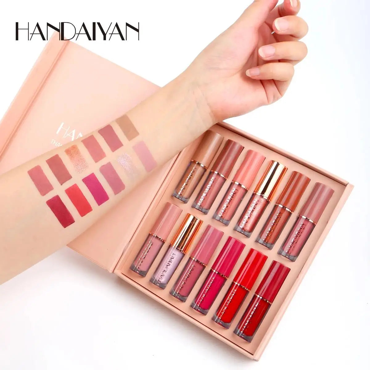 Handaiyan 12-Color Matte Liquid Lipstick Set – Waterproof