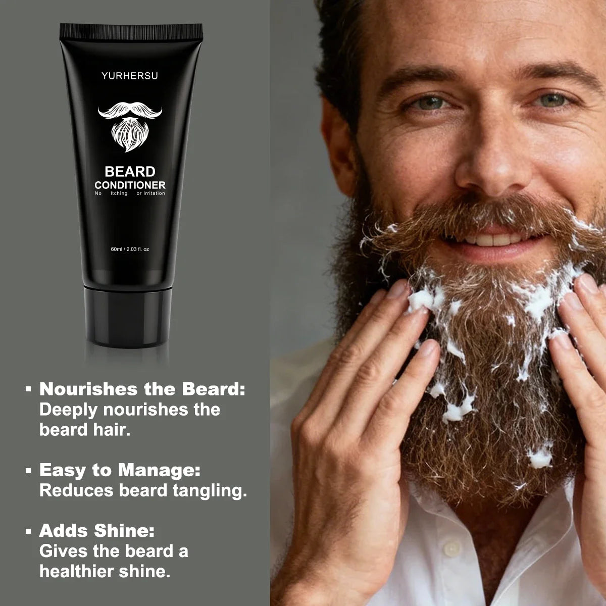 YURHERSU Beard Balm Leave-In Conditioner – Soften & Tame 60g