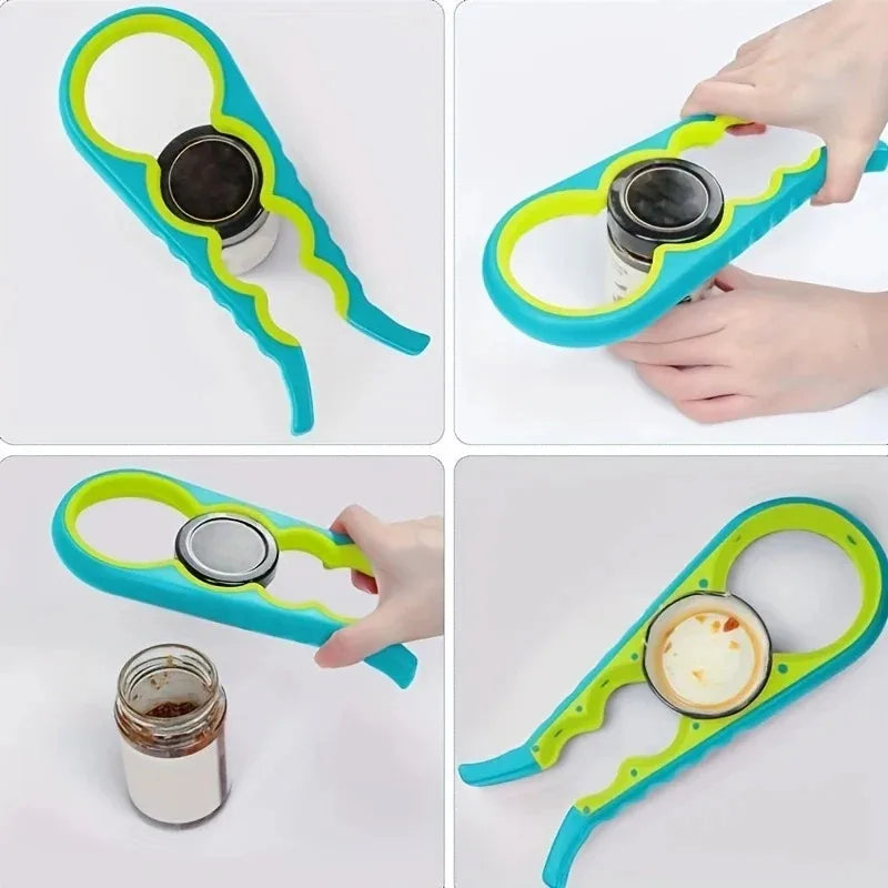 4-in-1 Multi-Function Bottle Opener – Non-Slip Cap Opener