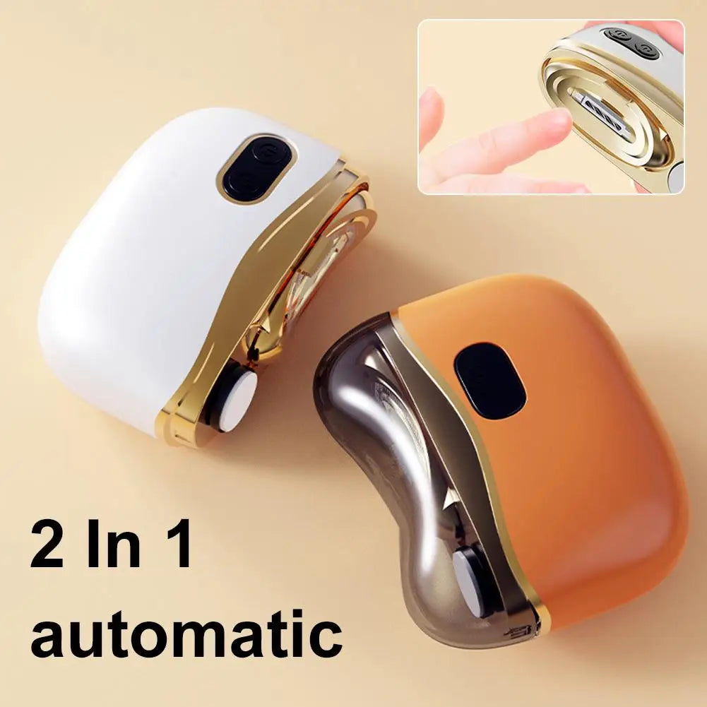 2-in-1 Electric Nail Clipper & Polisher with LED Light | USB