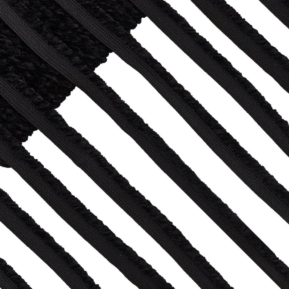 Chenille Lip Cord Piping Trim Tape – Black 3/8 In, 20 Yds