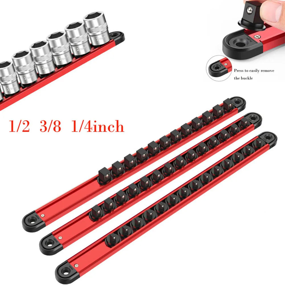 360° Swivel Magnetic Socket Organizer – 1/4, 3/8 & 1/2 Inch