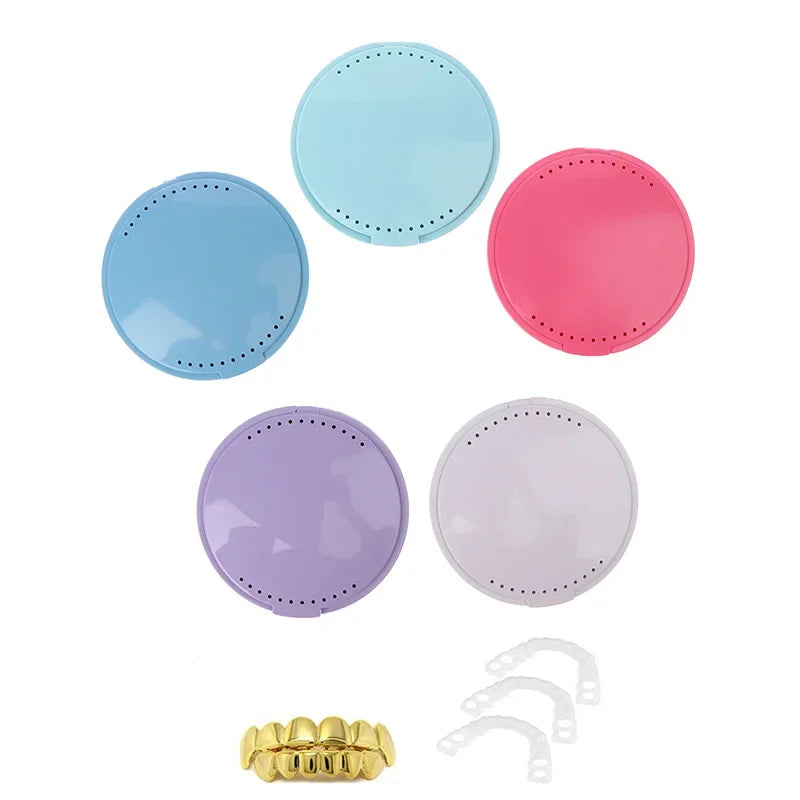 Travel Dental Retainer Case with Mirror – Magnetic Storage Box