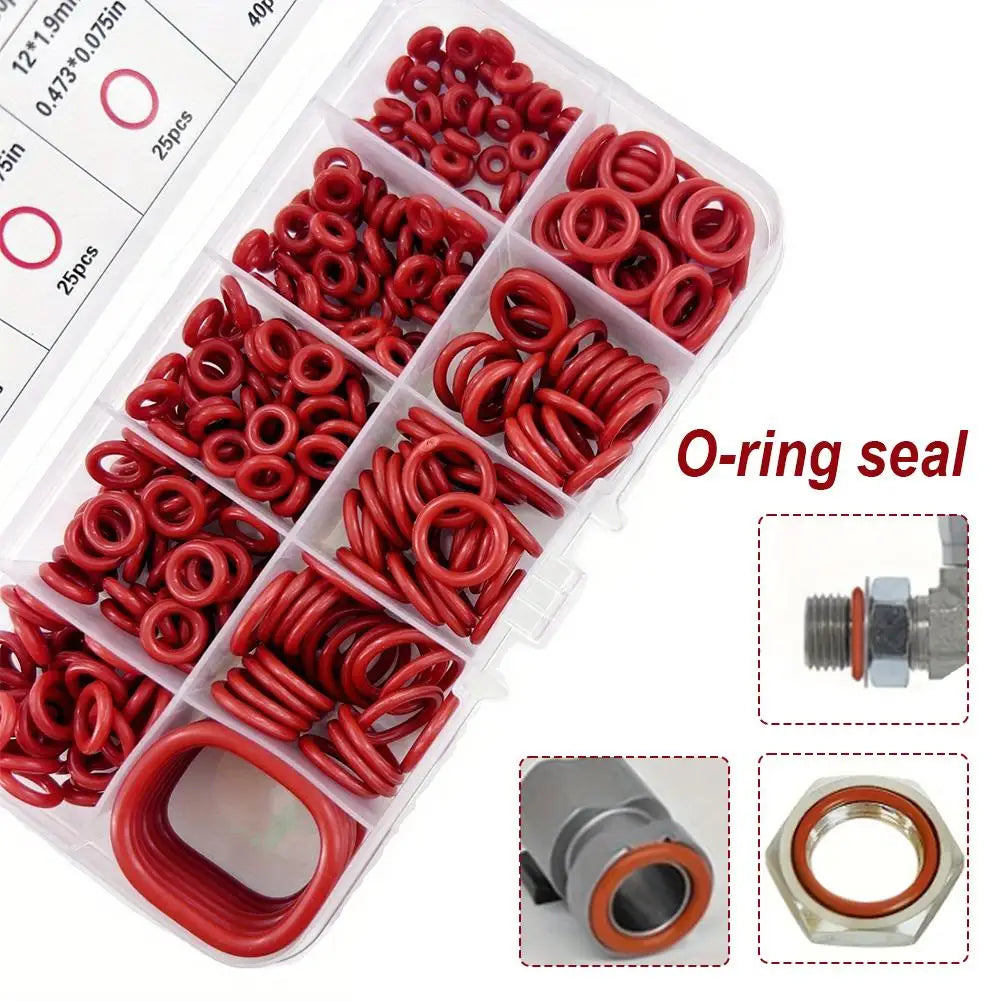 351-Piece Silicone O-Ring Kit – 10 Sizes, Oil & Heat Resistant