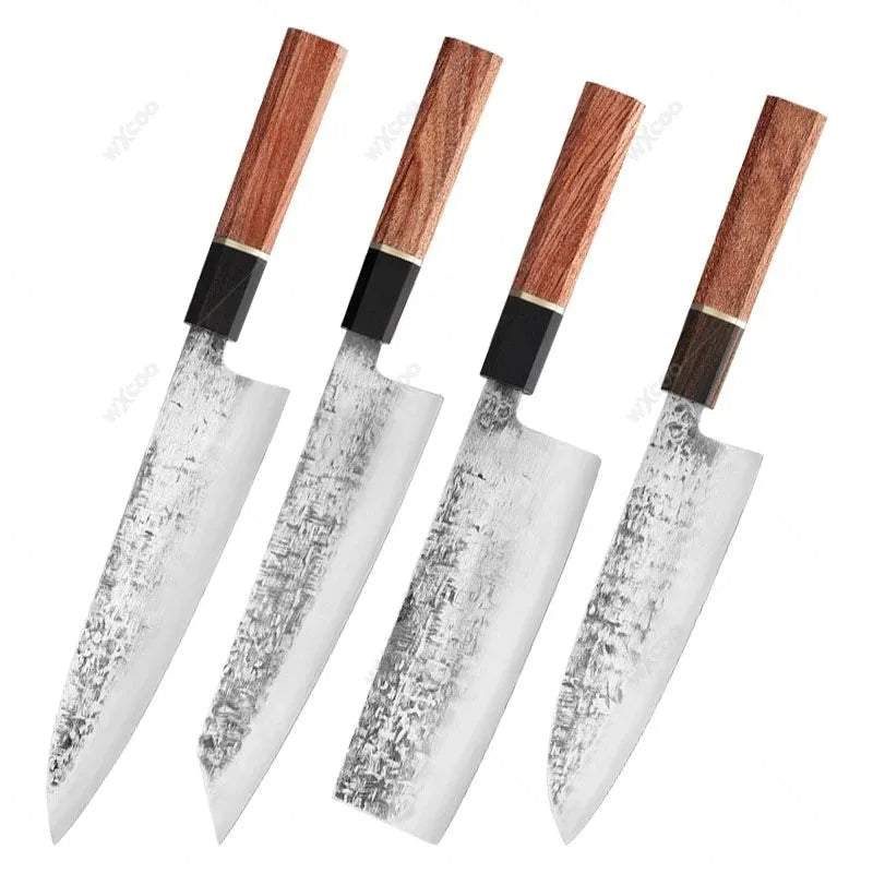 WXCOO Santoku Knife – Forged Hammer Pattern Chef Knife